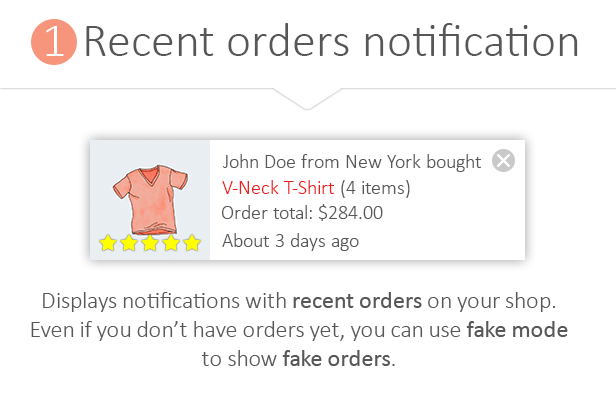 Recent orders notification